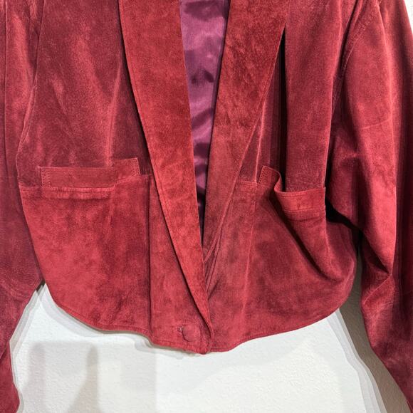La Squadra Monte Carlo Red Suede Leather Jacket Sz M - Picture 4 of 12